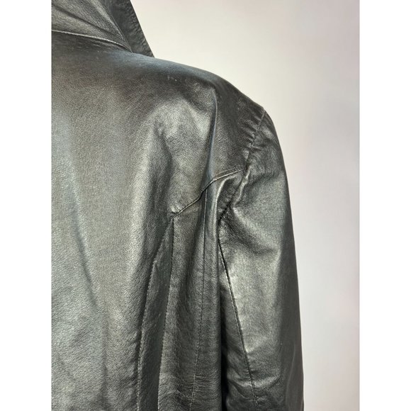 East 5th Zip Front Jacket Size XL Black Genuine Leather - Picture 4 of 16